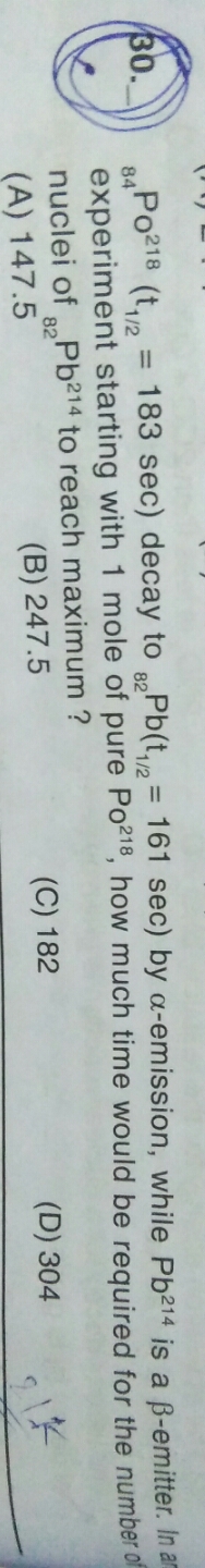 Question image for The question. Is from chemical kinetics answer is